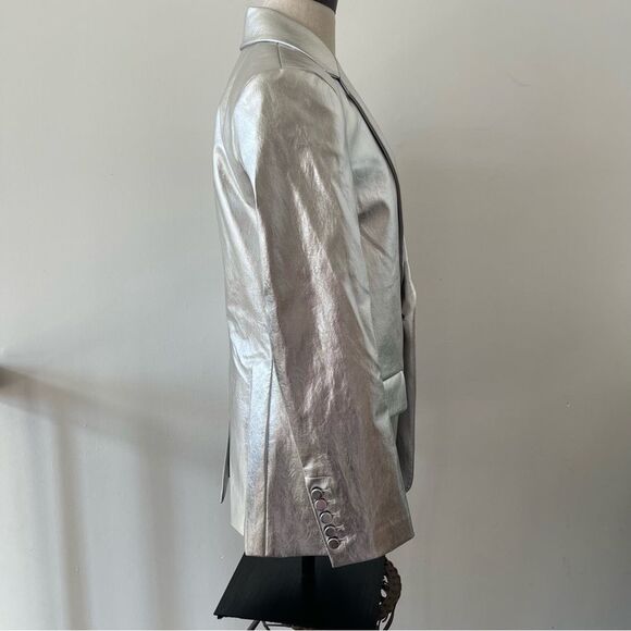NWT A.L.C Dakota Jacket Metallic silver size 2 - Picture 7 of 16